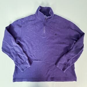 Polo by Ralph Lauren Purple 1/4 Zip Pullover Sweatshirt Sweater Mens L